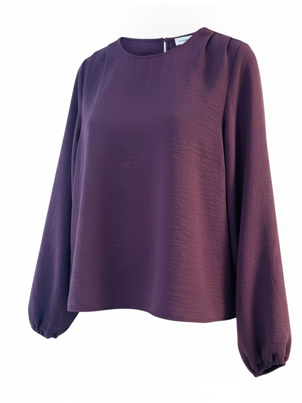 Evereve Dark Purple Long Sleeve Blouse - Size Small
